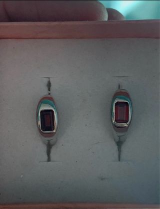 Pendientes Plata Granates Naturales