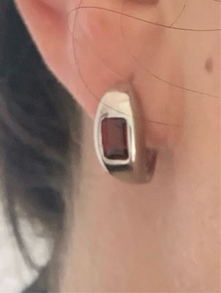 Pendientes Plata Granates Naturales