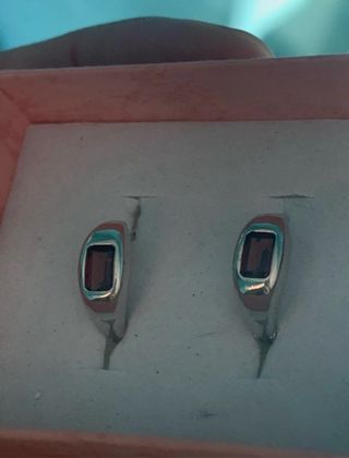 Pendientes Plata Granates Naturales