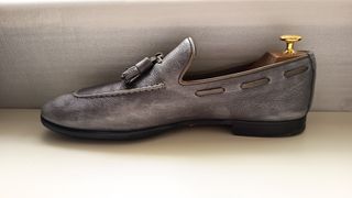 Mocassini Santoni Pelle Grigio Taglia 42