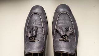 Mocassini Santoni Pelle Grigio Taglia 42