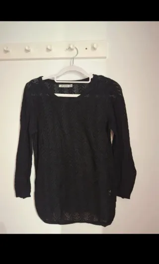 Jersey calado negro manga 3/4 t. S.