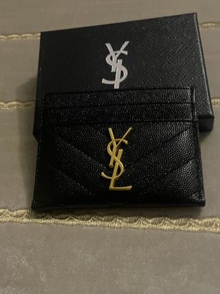 Tarjetero YSL Negro y Dorado