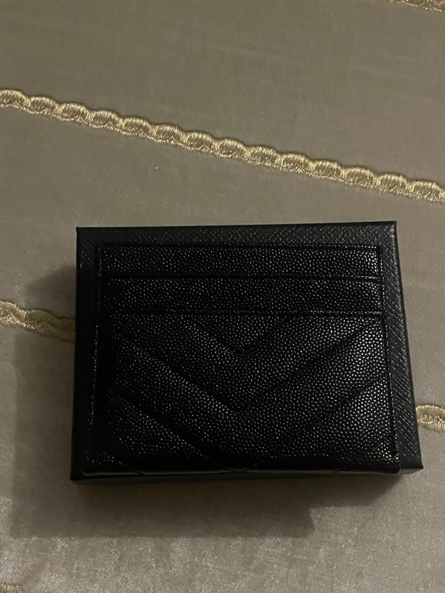 Tarjetero YSL Negro y Dorado