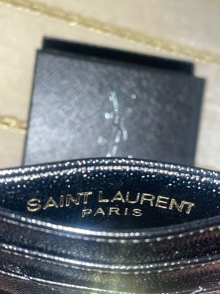 Tarjetero YSL Negro y Dorado