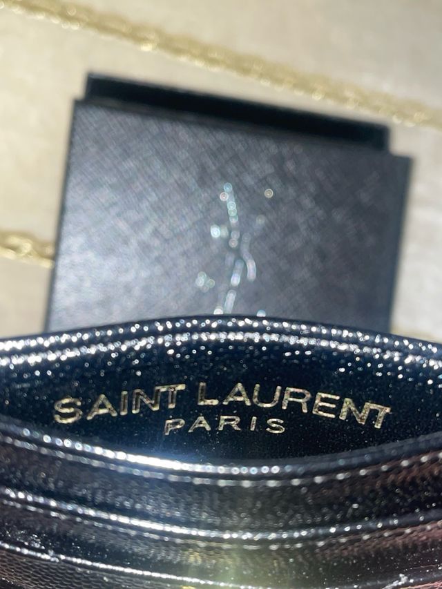 Tarjetero YSL Negro y Dorado