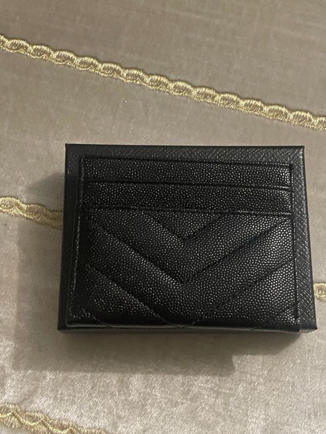 Tarjetero YSL Negro y Dorado