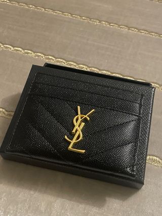 Tarjetero YSL Negro y Dorado