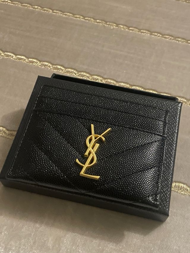 Tarjetero YSL Negro y Dorado