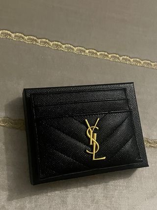 Tarjetero YSL Negro y Dorado