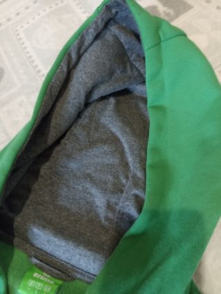 Felpa con cappuccio e bottoni verde Tg L
