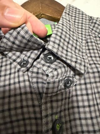 Camisa Hugo Boss cuadros gris y negro