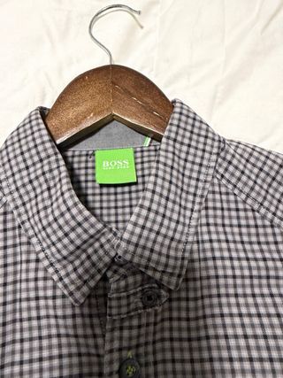 Camisa Hugo Boss cuadros gris y negro
