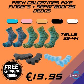 5 PARES CALCETINES DEDOS + SEPARADORES