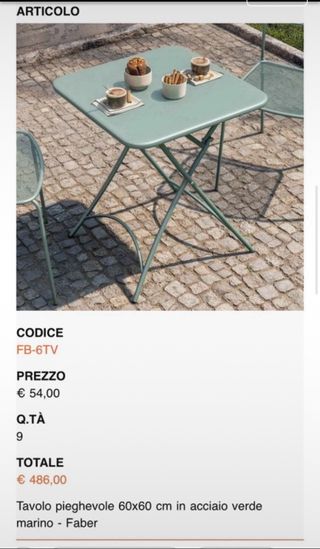 Set Tavoli e Sedie Dehor