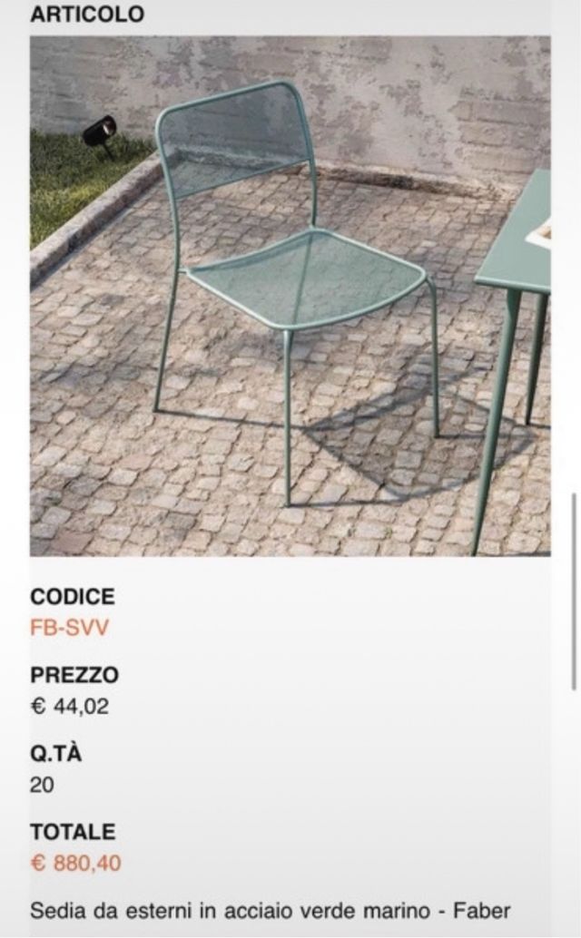 Set Tavoli e Sedie Dehor