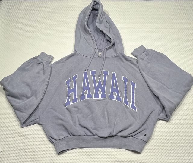 Sudadera corta capucha Hawaii Talla S, color azul