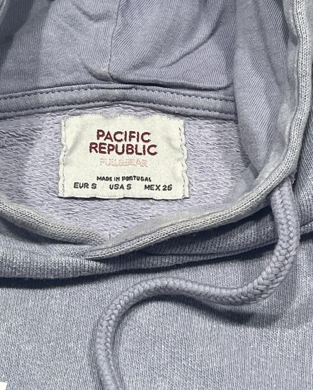 Sudadera corta capucha Hawaii Talla S, color azul