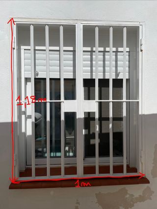 Rejas de seguridad, 2 ventanas y 1 puerta