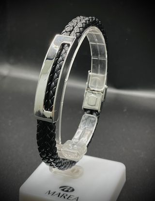 Pulsera Marea Hombre Cuero y Plata