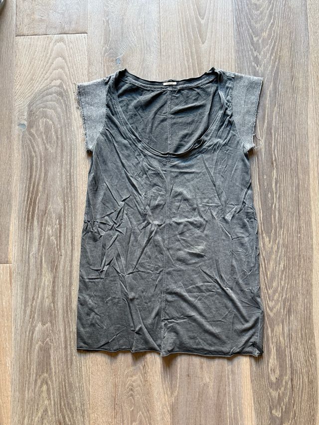 Camiseta Replay gris manga corta lentejuelas