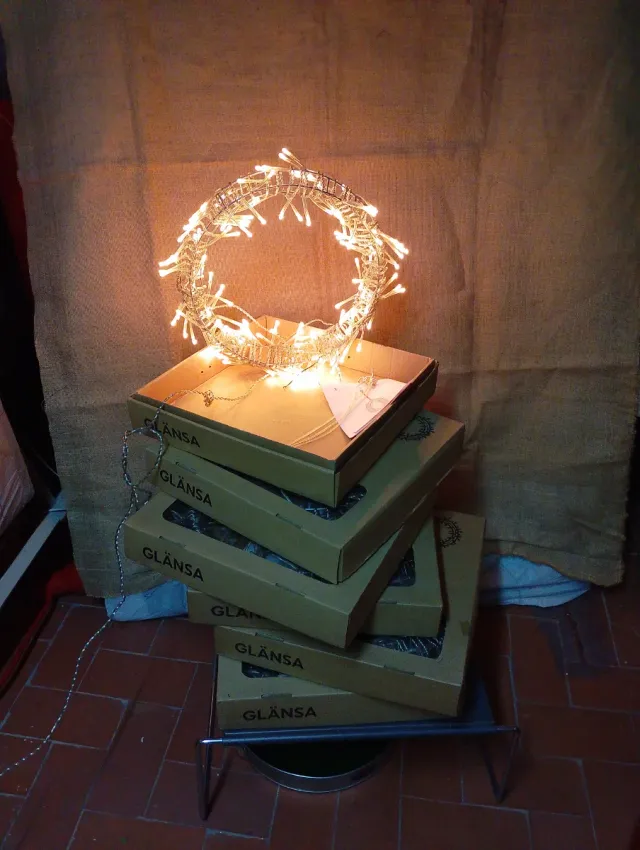 Lote 6 Coroa de luzes LED decorativa