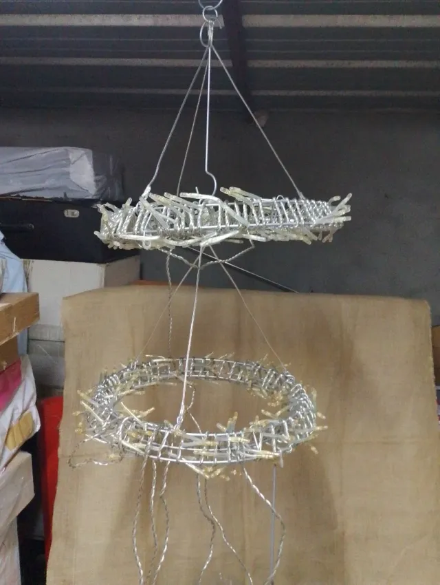 Lote 6 Coroa de luzes LED decorativa