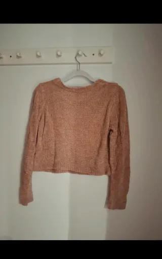 Jersey crop corto tacto suave rosa talla M pequeña