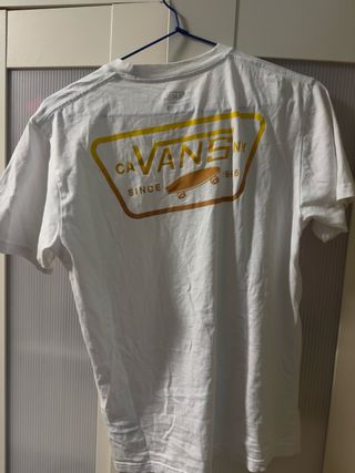 Camiseta Vans Talla S Blanca y Amarilla