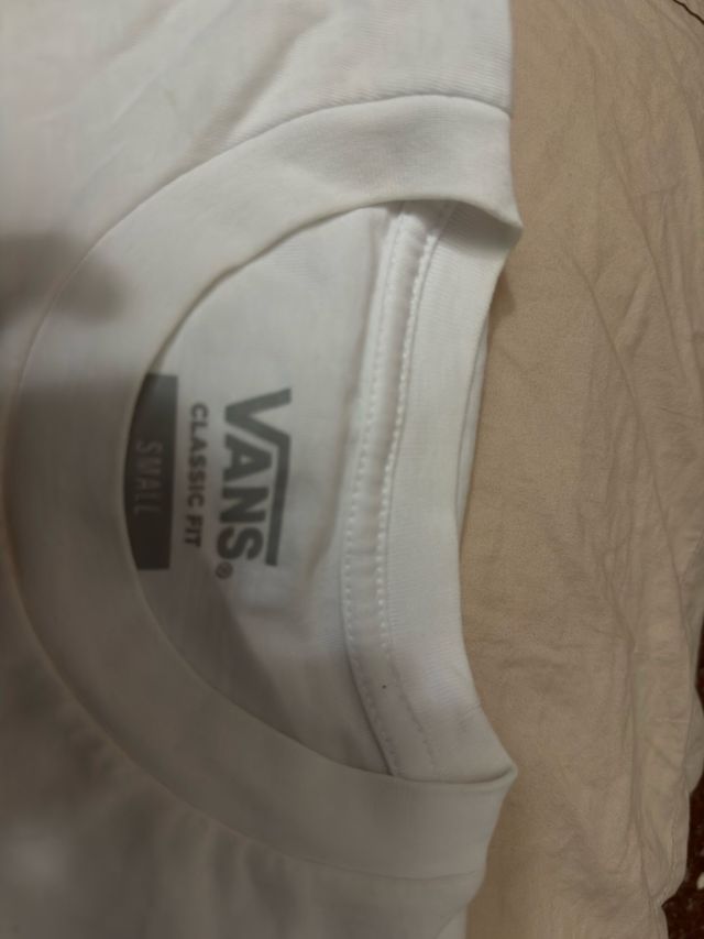 Camiseta Vans Talla S Blanca y Amarilla