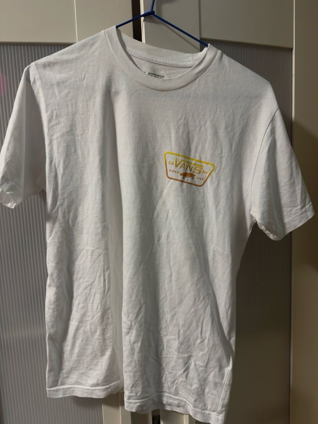 Camiseta Vans Talla S Blanca y Amarilla