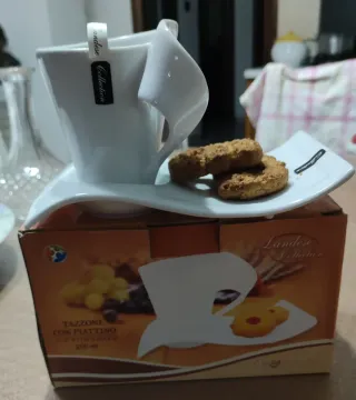 2 Tazzoni da Thè completi con piattino a Onda!