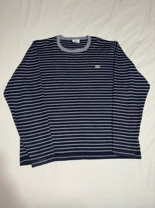 Jersey Lacoste Lana Rayas Azul/Gris