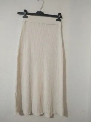 Falda larga Zara botones beige