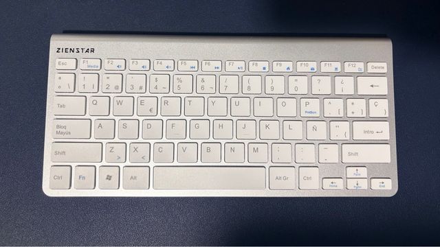 Teclado Zienstar Plata/Blanco Portátil
