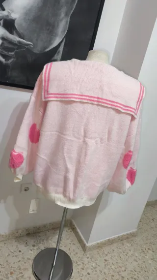 Jersey Mochy oversize rosa y blanco