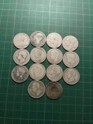 15 Monedas 1 Peseta PLATA distintos años