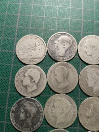 15 Monedas 1 Peseta PLATA distintos años