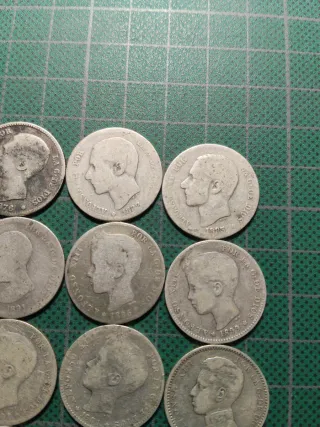 15 Monedas 1 Peseta PLATA distintos años