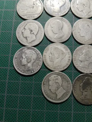 15 Monedas 1 Peseta PLATA distintos años