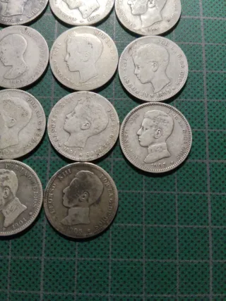 15 Monedas 1 Peseta PLATA distintos años