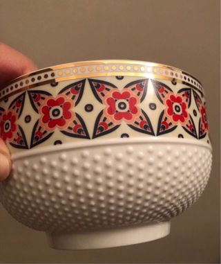 Ciotola Baci in porcellana bianca e oro