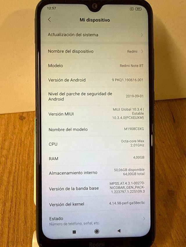 Xiaomi Redmi Note 8T Negro