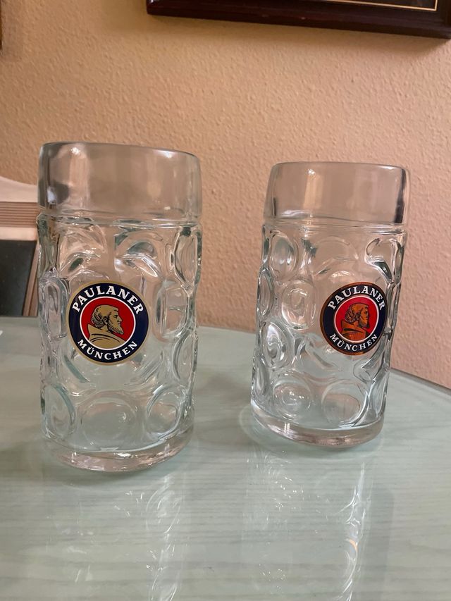 2 Jarras Paulaner München de cristal