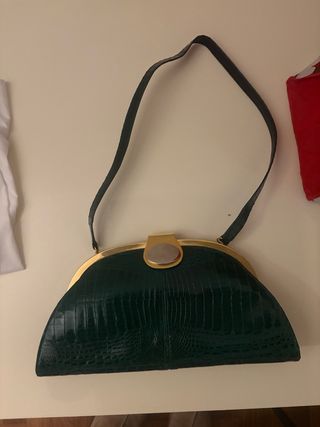 Borsa vintage pelle effetto coccodrillo