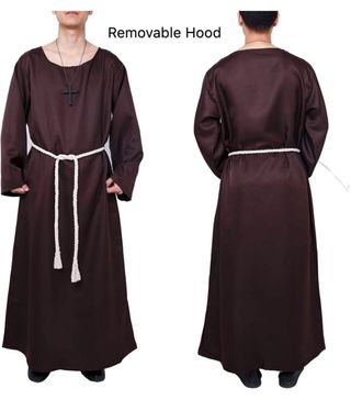 Disfraz Monje Sacerdote Marrón Talla Única