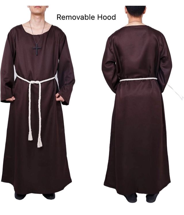 Disfraz Monje Sacerdote Marrón Talla Única