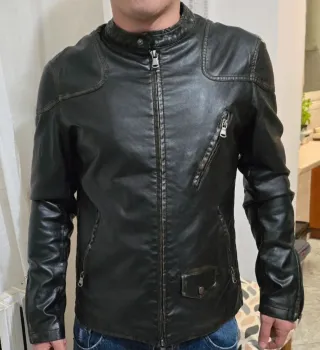 Giubbotto pelle David Newman 1968 nero