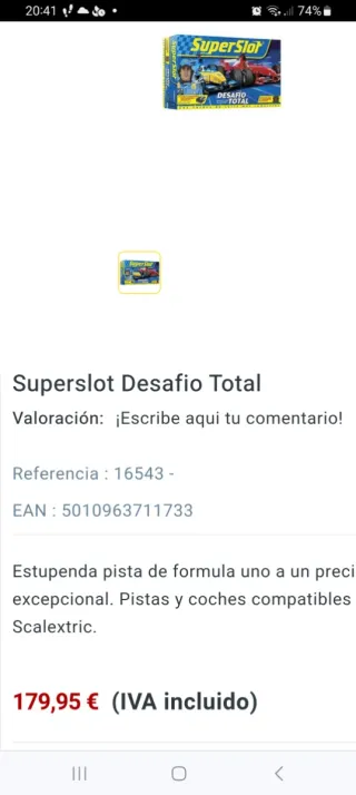 Circuito Scalextric SuperSlot Desafío Total