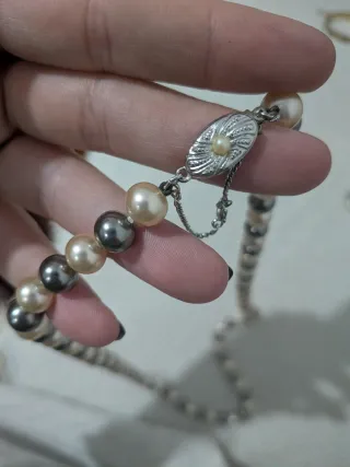 Conjunto Collar y Pulsera Perlas